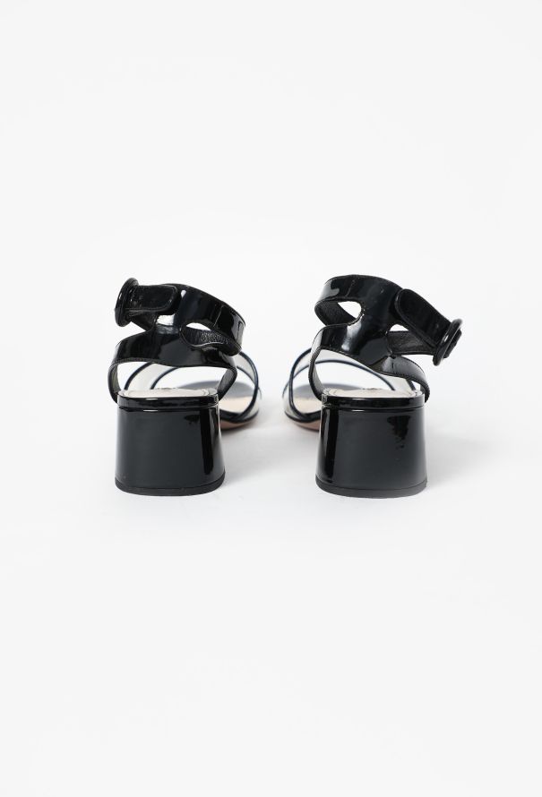 Prada Vinyl Heeled Mod Sandals - 4