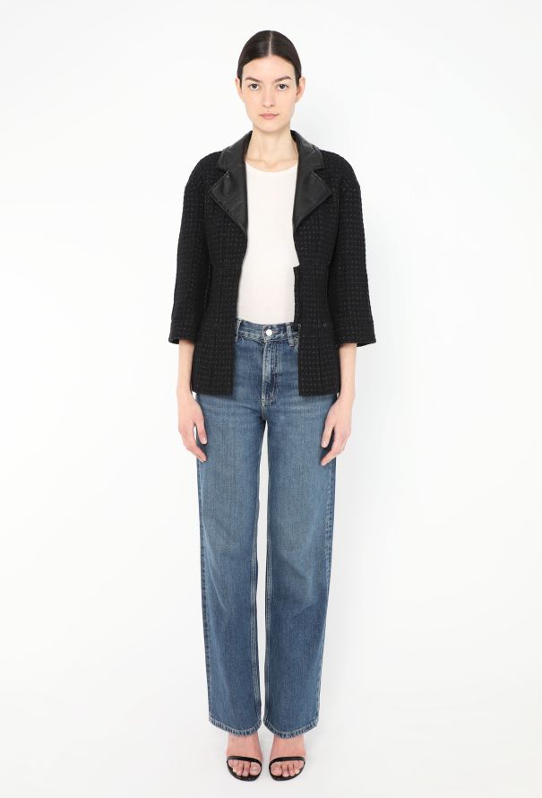 Chanel F/W 2014 Tweed Leather Trim Jacket - 6