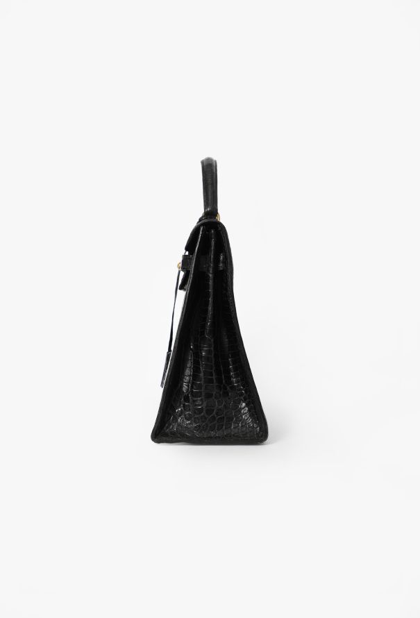 Hermès Black Porosus Kelly Sellier 32, 1964 - 5