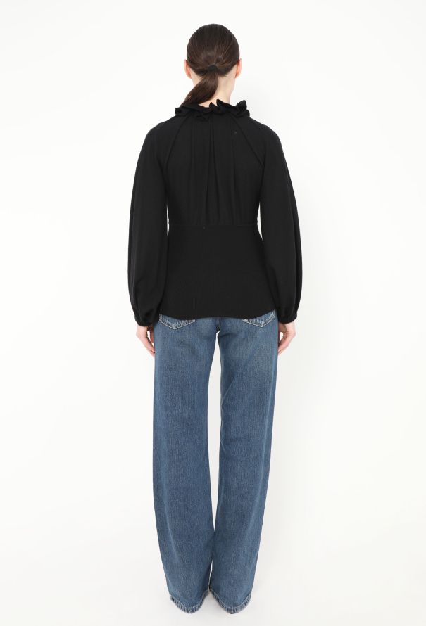 Chanel 2006 Ruffled Trim Cashmere Sweater - 5 Chanel 2006 Ruffled Trim Cashmere Sweater - 5
