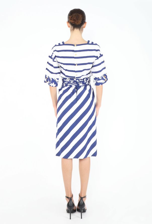 Chanel Late '80s Cinched Marinière Dress - 5