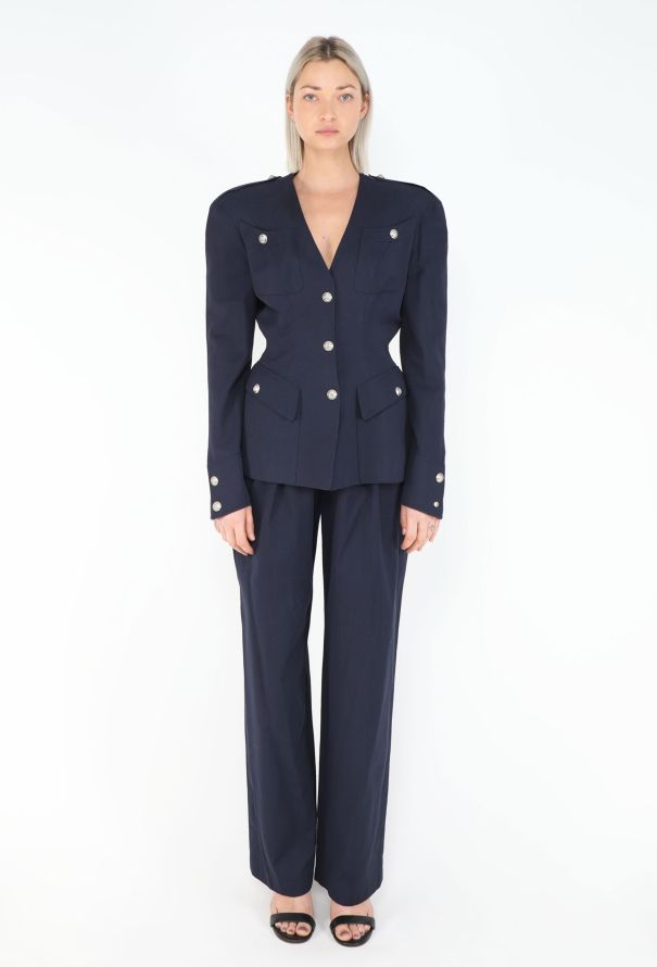 Thierry Mugler 1996 Sculpted Twill Suit - 3