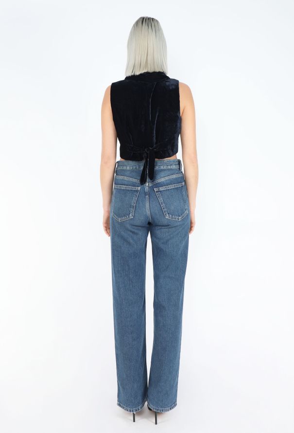 Romeo Gigli 1993 Striped Velvet Shawl Vest - 4