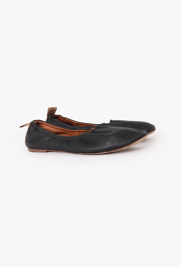 Céline S/S 2015 Leather Ballerina Flats Black - 4