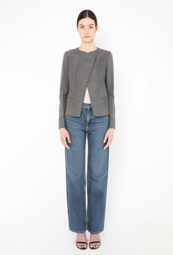 Chanel 2005 Quilted Iridescent Denim Jacket - 2 Chanel 2005 Quilted Iridescent Denim Jacket - 2