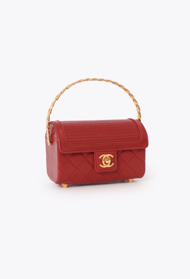Chanel '80s Red Mini Top Handle Bag - 2