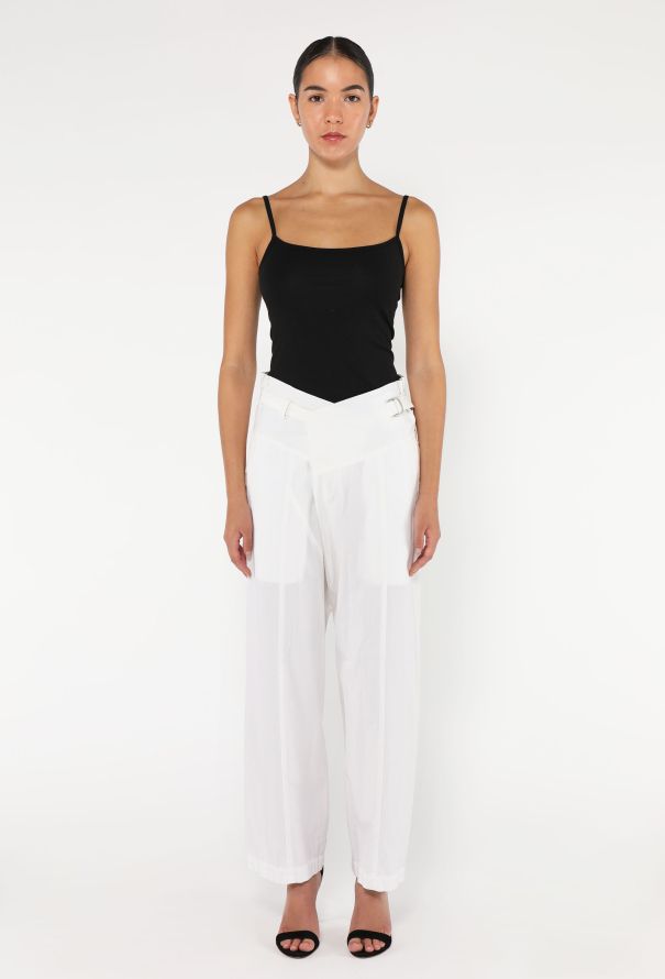Issey Miyake S/S 1999 Cotton Belted Trousers - 4