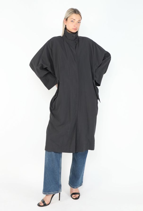 Issey Miyake '90s Batwing Nylon Trench - 3