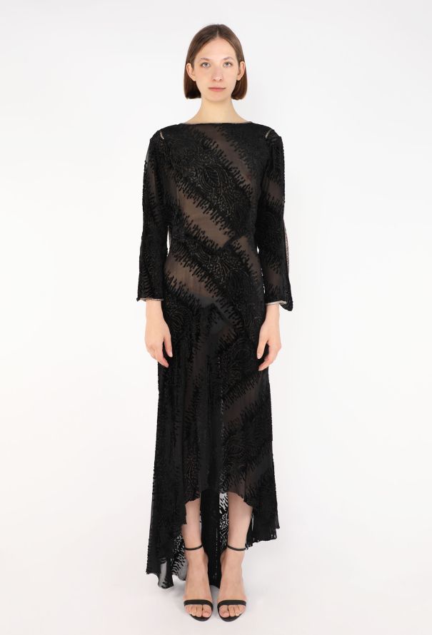 Silk Velvet Devoré Dress, 1930s - 1