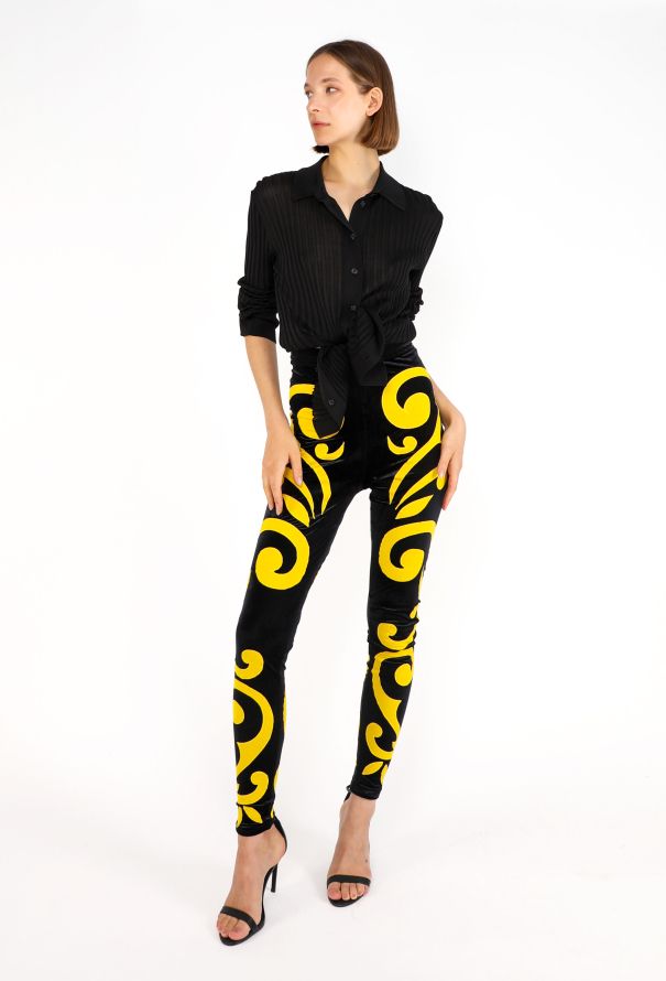 Gianni Versace Baroque Velvet Leggings, F/W 1991 - 1