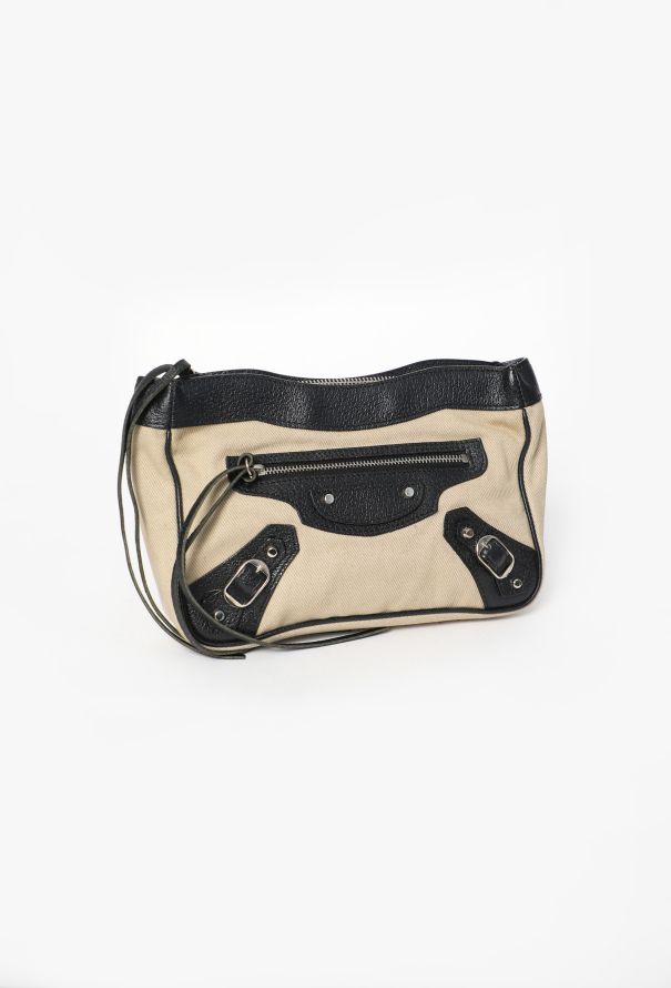 Balenciaga Early 2000s Canvas Motorcycle City Clutch - 2