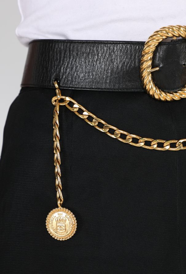 Chanel Medallion Chain & Leather Belt, F/W 1988 - 3