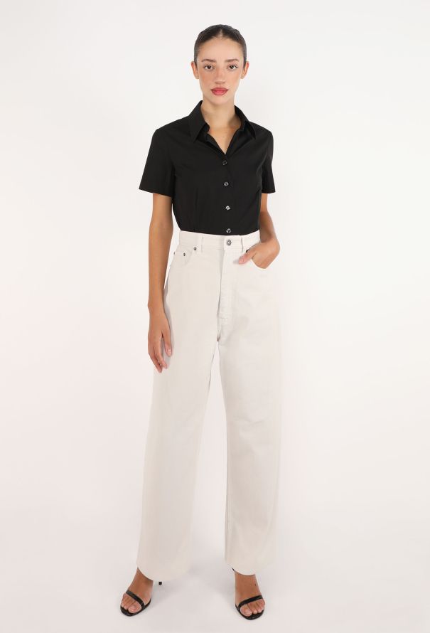 Phoebe Philo White Denim Drop Jeans - 2