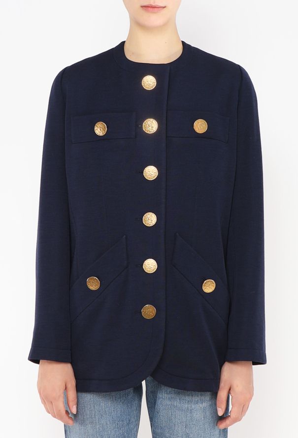Saint Laurent '90s Hammered Button Blazer - 1