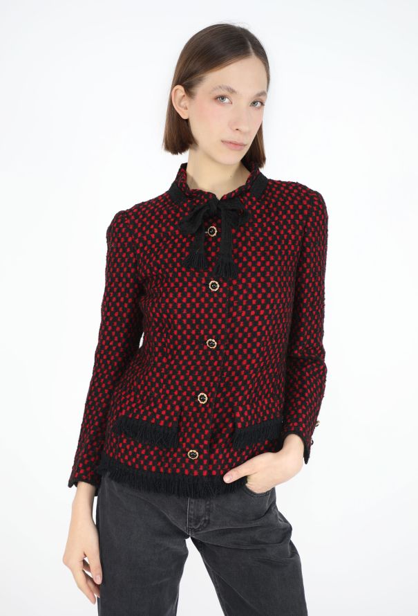 Chanel Haute Couture 1960s Tweed Lavallière Jacket - 4