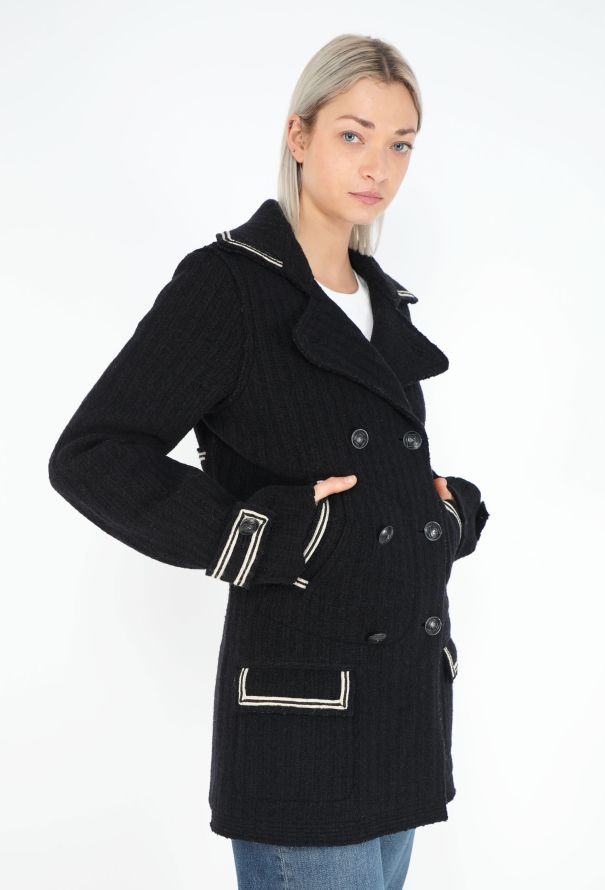 Chanel Bicolor 'CC' Tweed Peacoat - 5