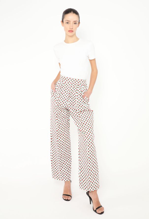 Saint Laurent S/S 1990 Floral Print Cotton Trousers - 1