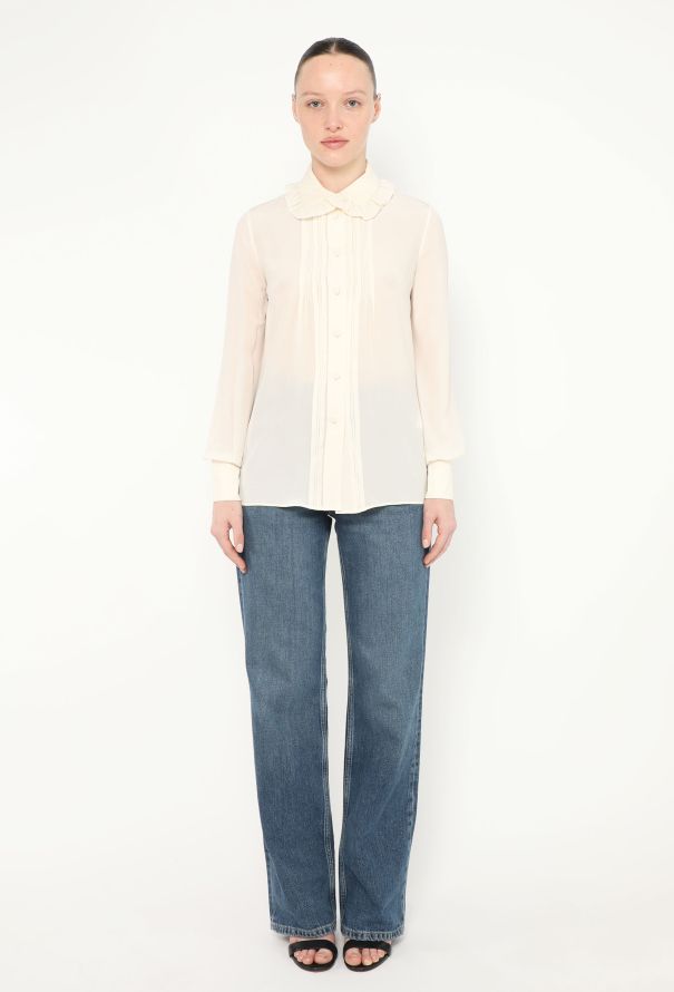 Saint Laurent S/S 2013 Classic Ruffled Blouse - 4