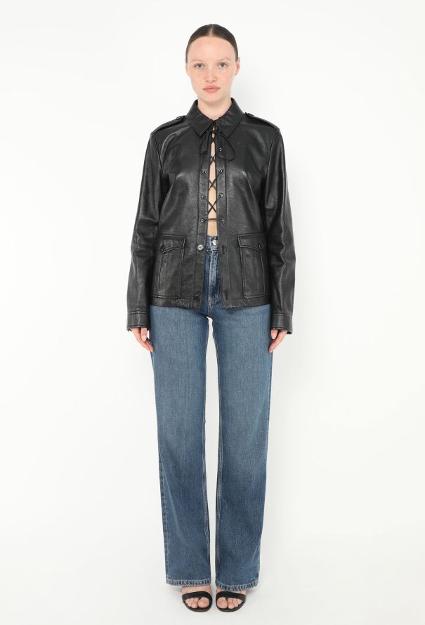 Saint Laurent S/S 2019 Leather Saharan Top - 5