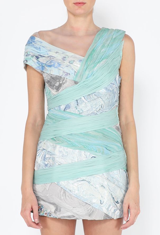 F/W 2009 Silk Ruched and Beaded Grecian Dress - Rodarte | ReSee F/W 2009 Silk Ruched and Beaded Grecian Dress - Rodarte | ReSee