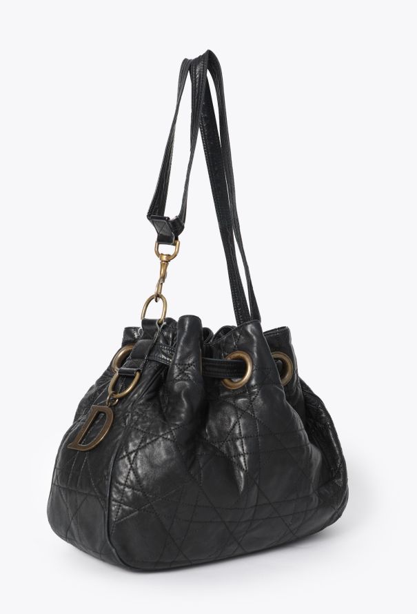 Dior Vintage Cannage Drawstring Bucket Bag - 2