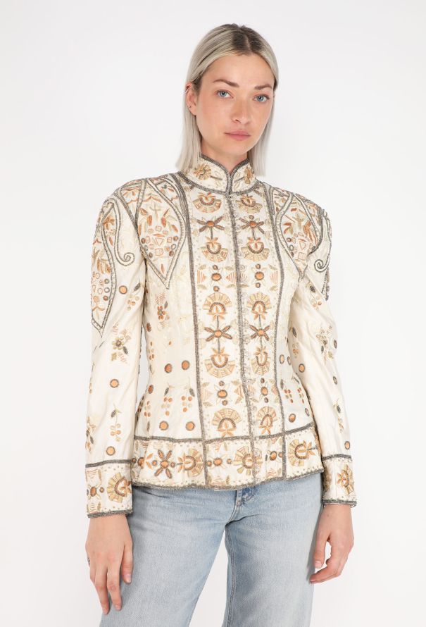 Hand-Embroidered Silk Jacket, 1990s - 3