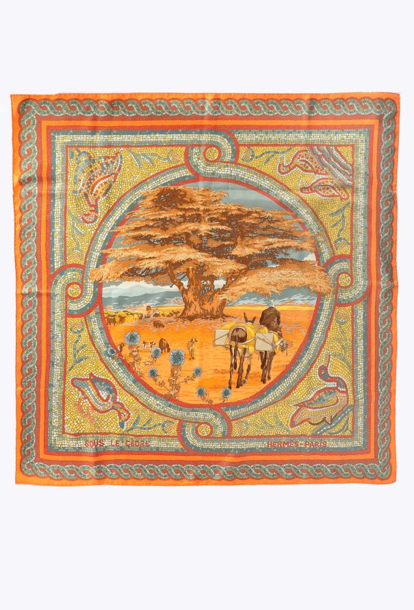 Hermès 1998 'Sous les Cedres' 90cm Silk Carré - 2