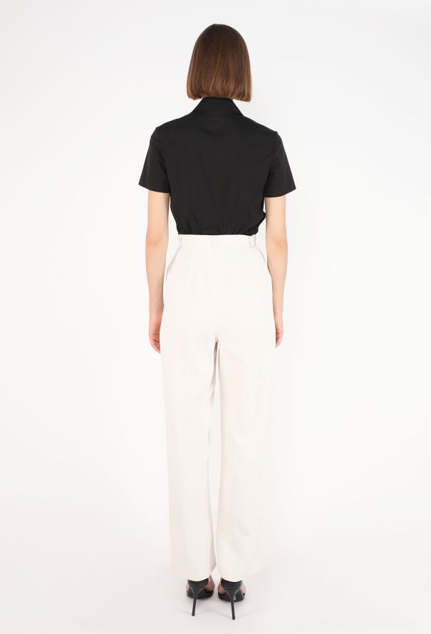 Saint Laurent Pleated Linen Trousers, 1980s - 4