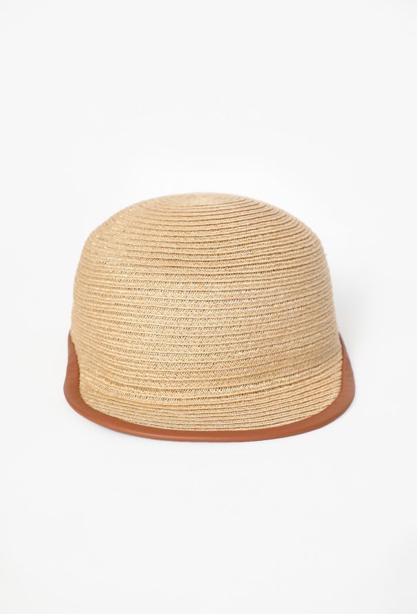 Hermès Leather Trim Straw Cap - 1