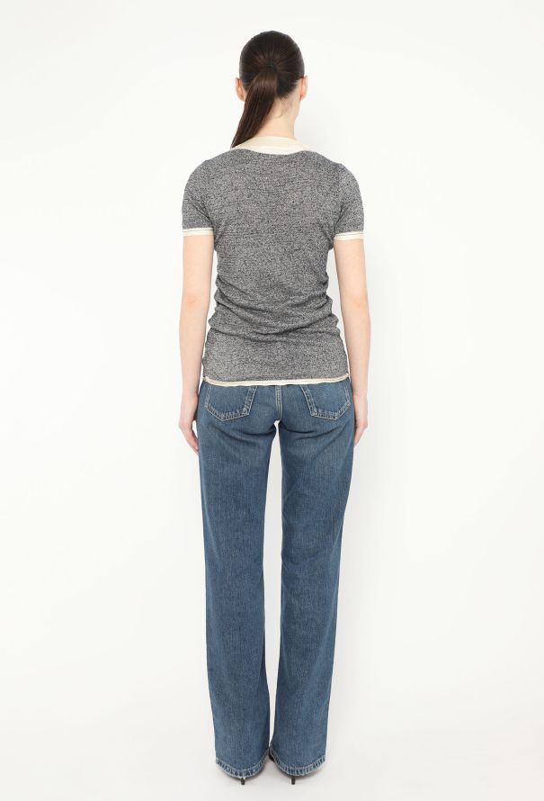 Balenciaga 2002 Silk Trim Linen Top - 3