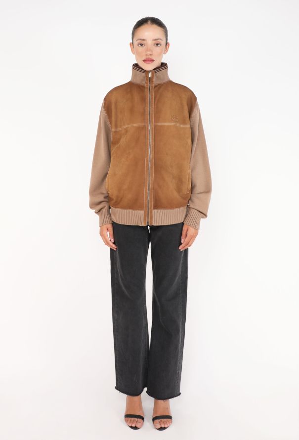 Miu Miu Suede Ribbed Bomber Jacket, F/W 2025 - 3