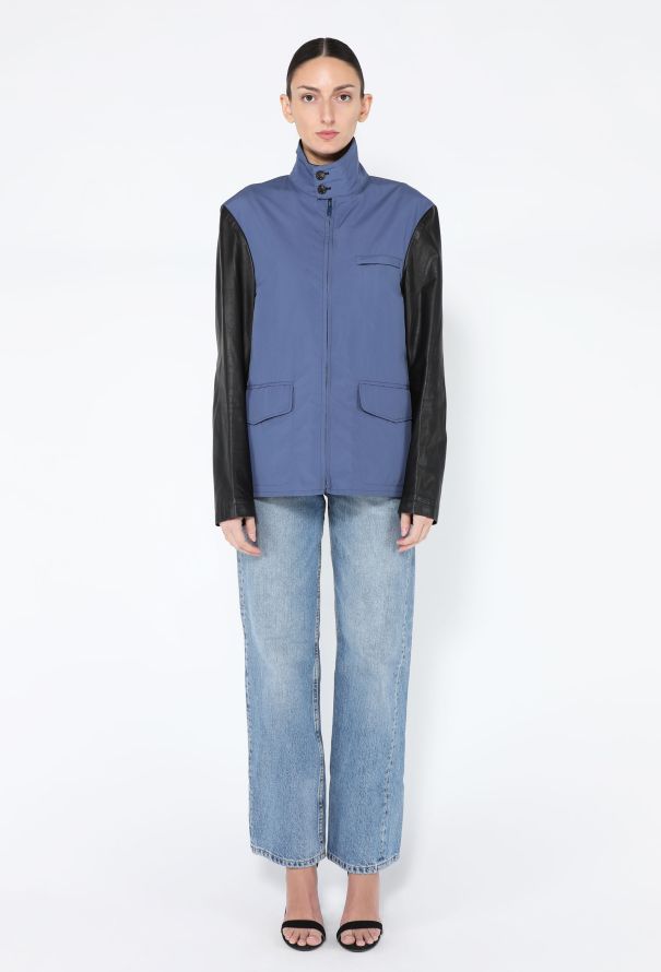 Maison Margiela 2013 Leather-Sleeve Bomber Jacket - 2