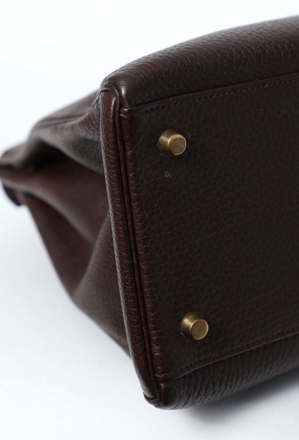 Hermès Vintage Marron Togo Kelly Retourné 35 - 11