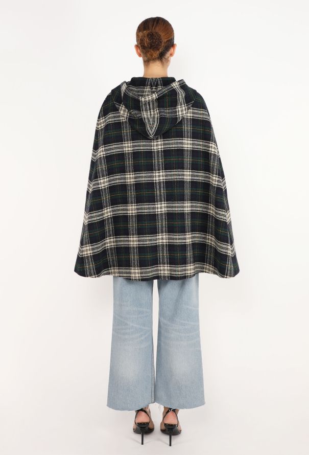 Saint Laurent Plaid Hooded Cape, F/W 2014 - 6