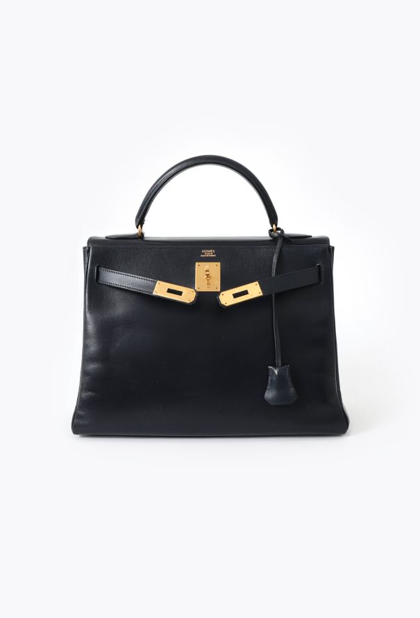 Hermès '90s Navy Box Kelly 32 Retourné - 2
