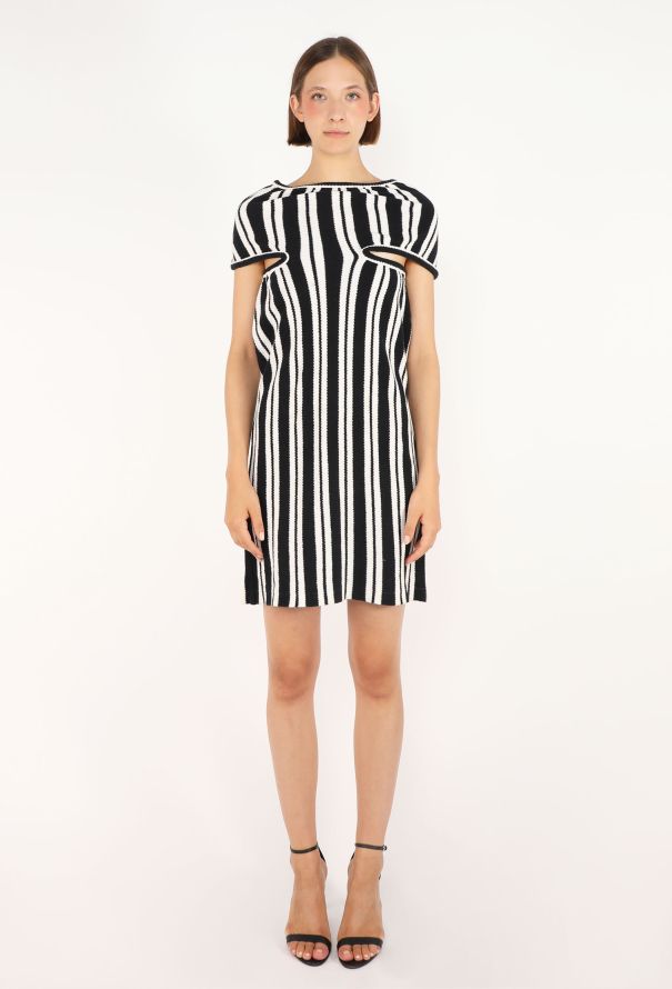 Comme des Garçons Striped Knit Asymmetrical Dress, 1990 - 2