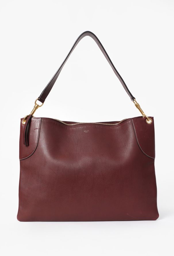Céline Burgundy Tote Shoulder Bag - 1