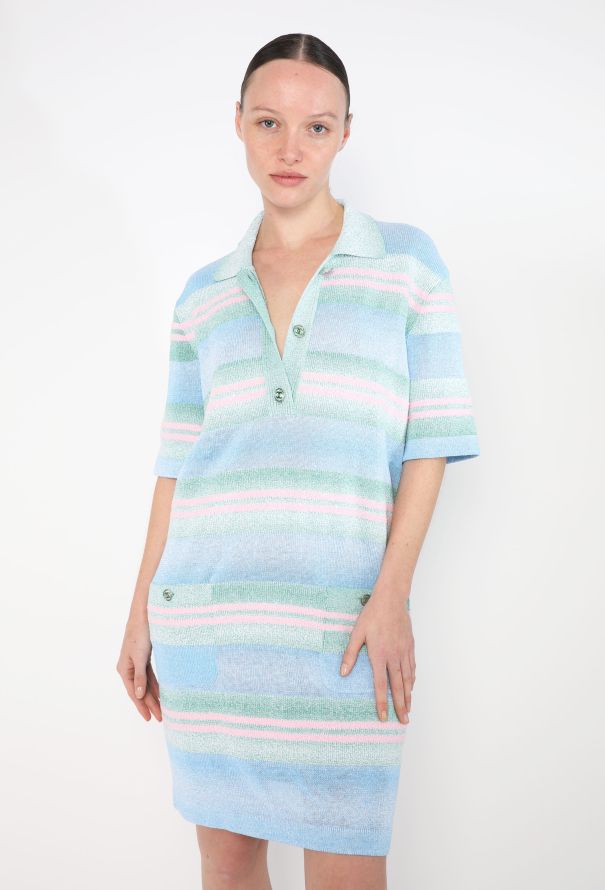 Chanel 2023 Iridescent 'CC' Polo Dress - 1