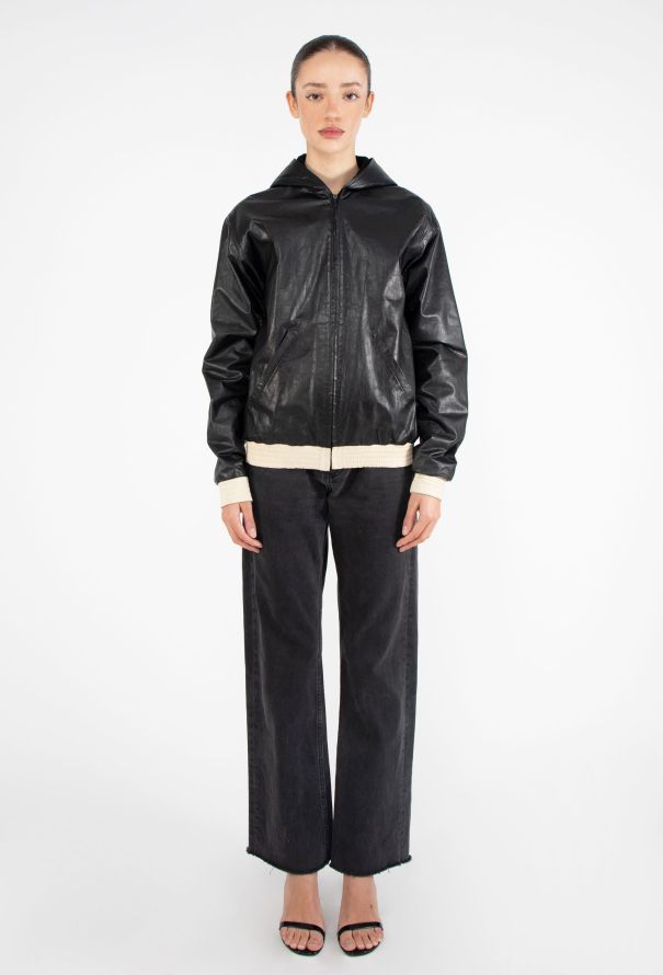 Chanel Leather Bouclé-Lined Bomber Jacket - 4