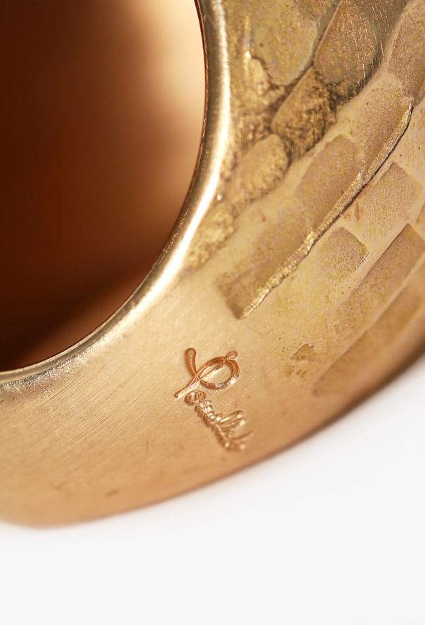 Pomellato 18K Yellow Gold Hammered Duna Ring - 5