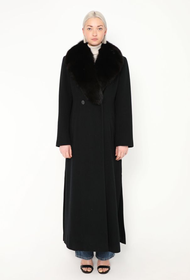 Jean Paul Gaultier Early '90s Belted Fox Fur Trim Coat - 4