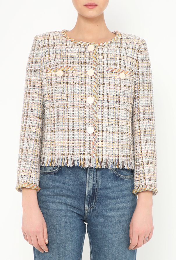 Chanel 2018 Braided Fringe Tweed Jacket - 1
