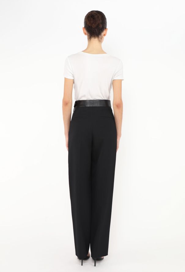 Hermès F/W 2021 Leather Trim Trousers - 5