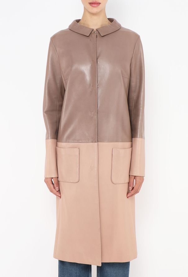 Dior 2015 Raf Simons Tonal Leather Coat - 4 Dior 2015 Raf Simons Tonal Leather Coat - 4