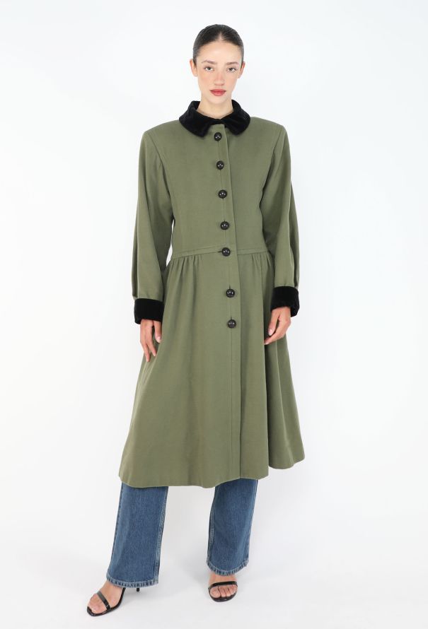 Saint Laurent Vintage Russian Velvet Trim Coat - 1