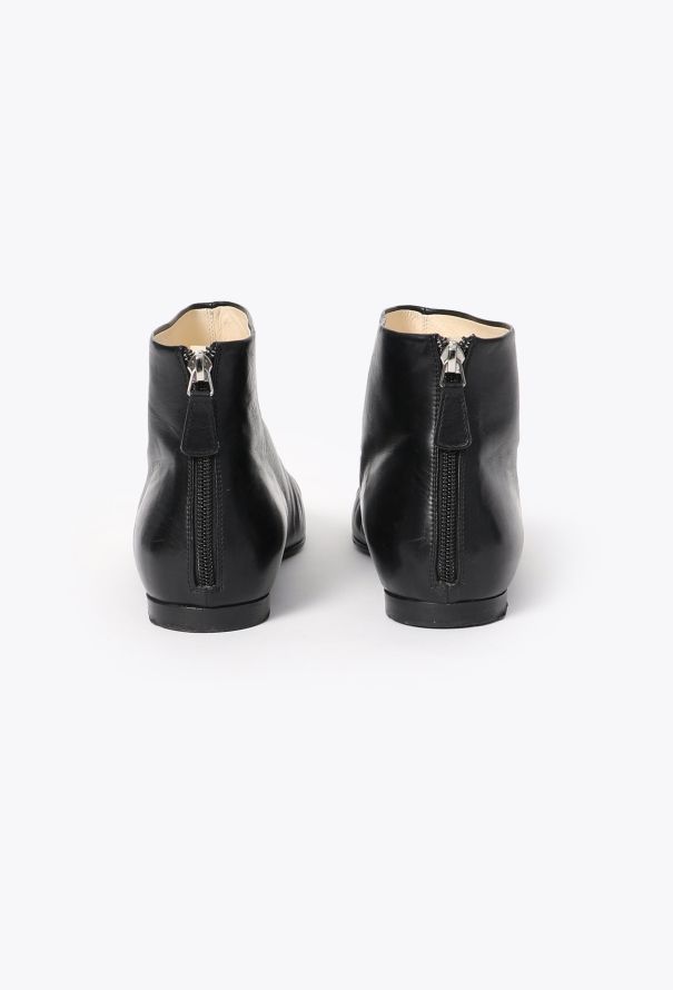 Chanel Leather Cap-Toe Ankle Boots - 4