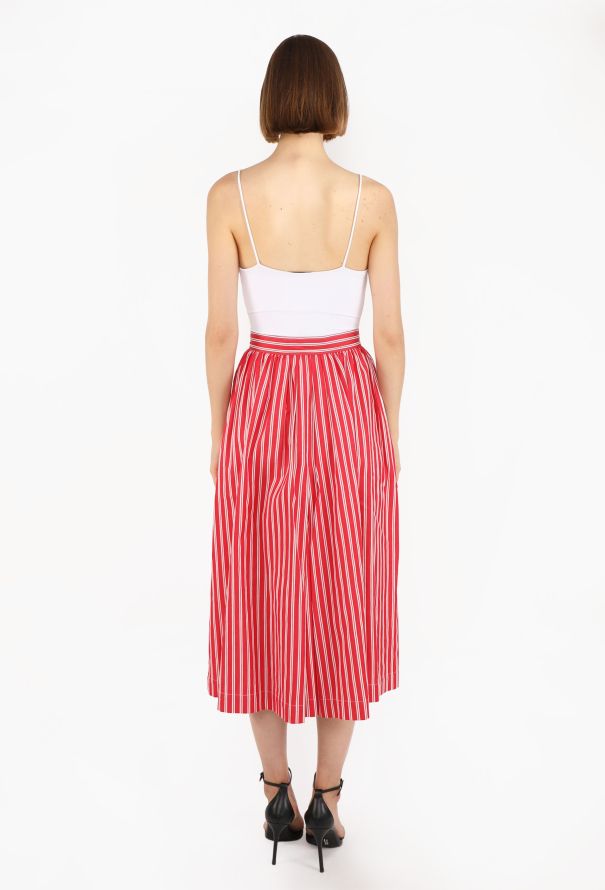 Saint Laurent Striped Cotton Midi Skirt, 1982 - 6