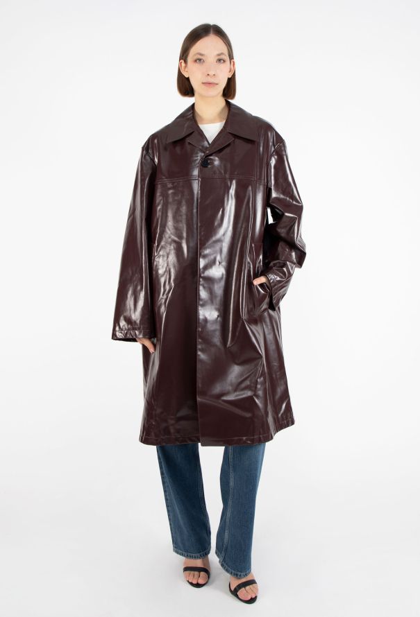 Jil Sander S/S 2025 Patent Calfskin Duster Coat - 4