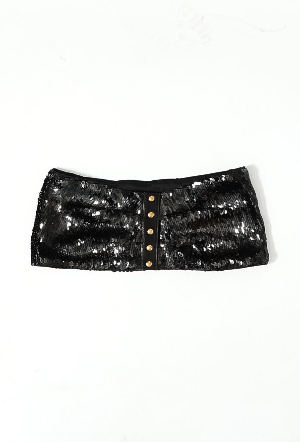 Sequin Leather Trim Belt, Authentic & Vintage