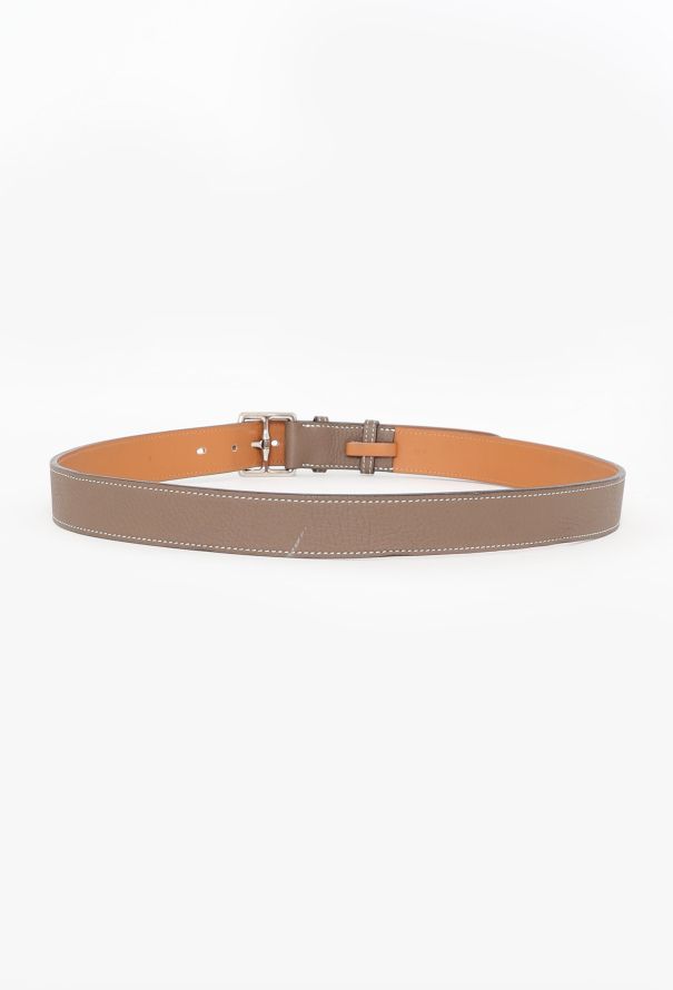 Hermès Taupe Etrivière Leather Belt - 2 Hermès Taupe Etrivière Leather Belt - 2
